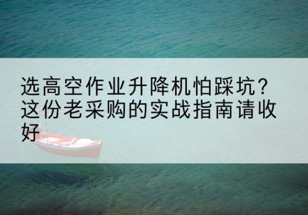 定陶高空作业升降机厂家推荐-选高空作业升降机怕踩坑？这份老采购的实战指南请收好